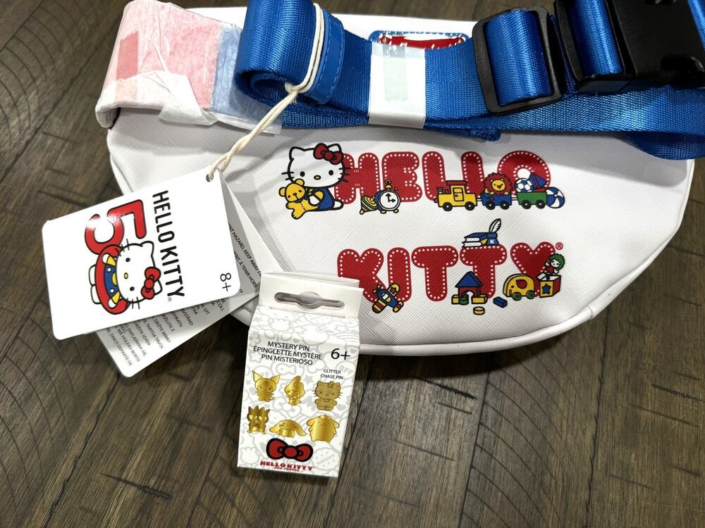 Loungefly Sanrio Hello Kitty 50th Anniversary Belt Bag with Blind Box Pin NWT